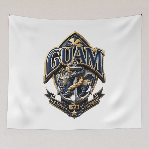 Item preview, Guåhan Anchorbound Legacy: 671 Navy Veteran Crest of Island Honor designed and sold by BlissBlvdShop.