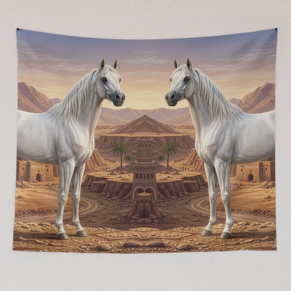 Item preview, An Abbayan horse and a Yemeni landscape designed and sold by Cheval-de-coeur.