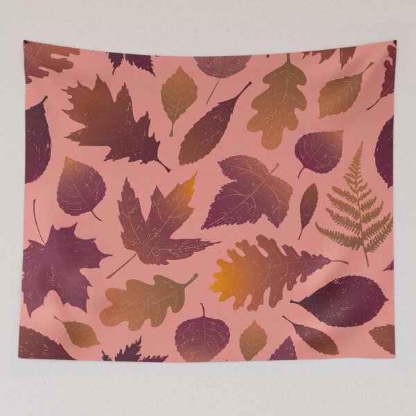 Item preview, Pressed Autumn Leaves – Cozy Botanical Woodland Pattern | Red designed and sold by Frohyou.