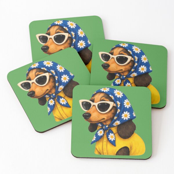 Item preview, Cute Dachshund in Daisy Scarf Sunglasses designed and sold by DailyDoodlesBySumbul.