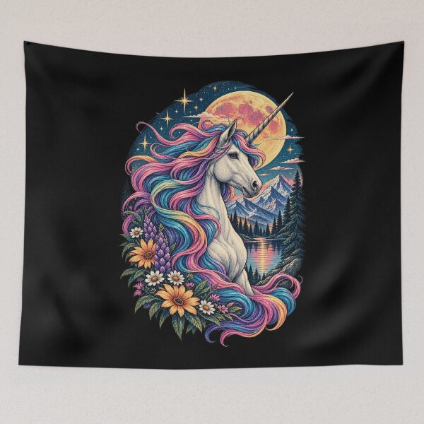 Item preview, Mystical Mountain Unicorn – Rainbow Mane Fantasy designed and sold by RockitBaby.