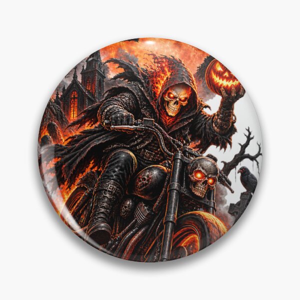 Artikelvorschau, Halloween-Nacht-T-Shirt mit brennendem Skelett-Biker-Motiv entworfen und verkauft von Shahjiar Shop.