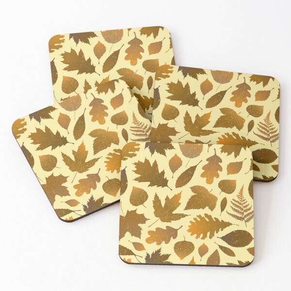 Item preview, Pressed Autumn Leaves – Cozy Botanical Woodland Pattern | Yellow designed and sold by Frohyou.