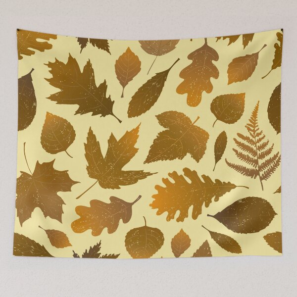 Item preview, Pressed Autumn Leaves – Cozy Botanical Woodland Pattern | Yellow designed and sold by Frohyou.