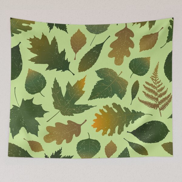 Item preview, Pressed Autumn Leaves – Cozy Botanical Woodland Pattern | Green designed and sold by Frohyou.