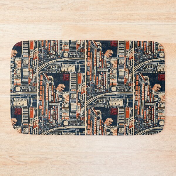 Item preview, Godzilla Shinjuku – Japan Linocut Print designed and sold by JAPANCE STUDIO.