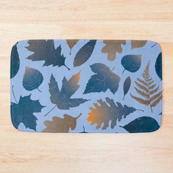 Item preview, Pressed Autumn Leaves – Cozy Botanical Woodland Pattern | Blue designed and sold by Frohyou.