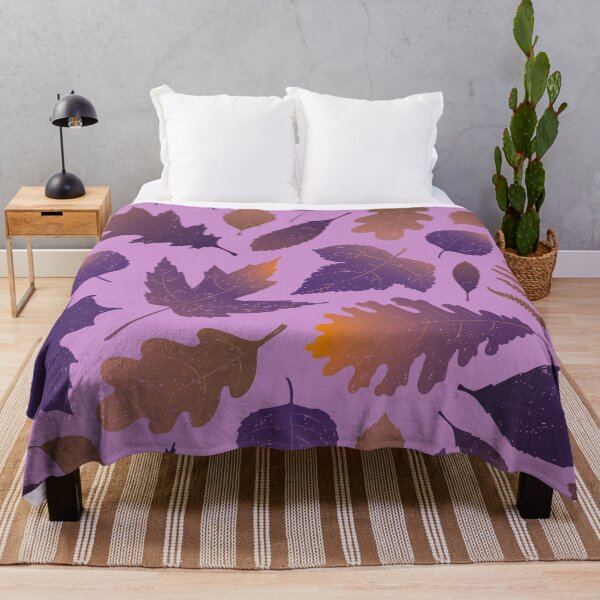 Item preview, Pressed Autumn Leaves – Cozy Botanical Woodland Pattern | Purple designed and sold by Frohyou.