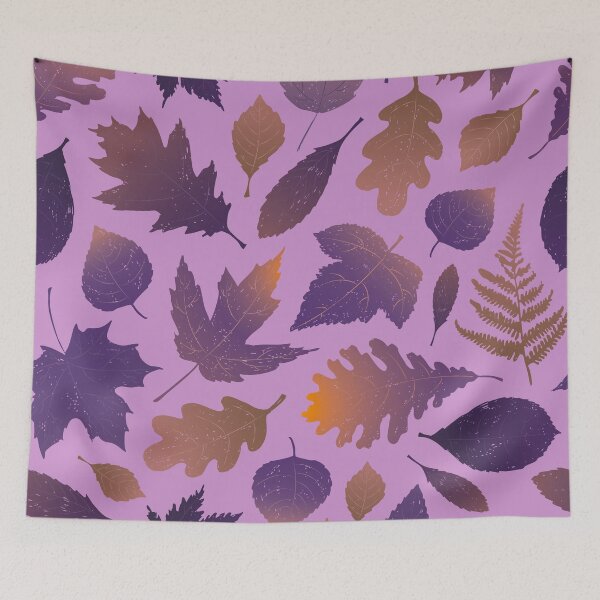Item preview, Pressed Autumn Leaves – Cozy Botanical Woodland Pattern | Purple designed and sold by Frohyou.
