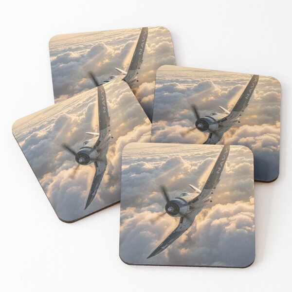 Item preview, Navy Corsair Diving Through Golden Clouds designed and sold by Airpower Art.
