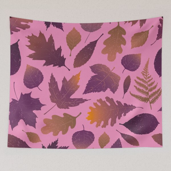 Item preview, Pressed Autumn Leaves – Cozy Botanical Woodland Pattern | Pink designed and sold by Frohyou.