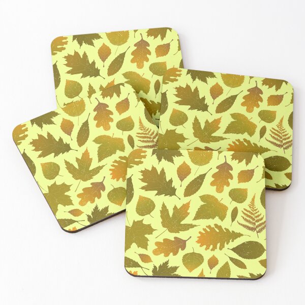 Item preview, Pressed Autumn Leaves – Cozy Botanical Woodland Pattern | Chartreuse designed and sold by Frohyou.