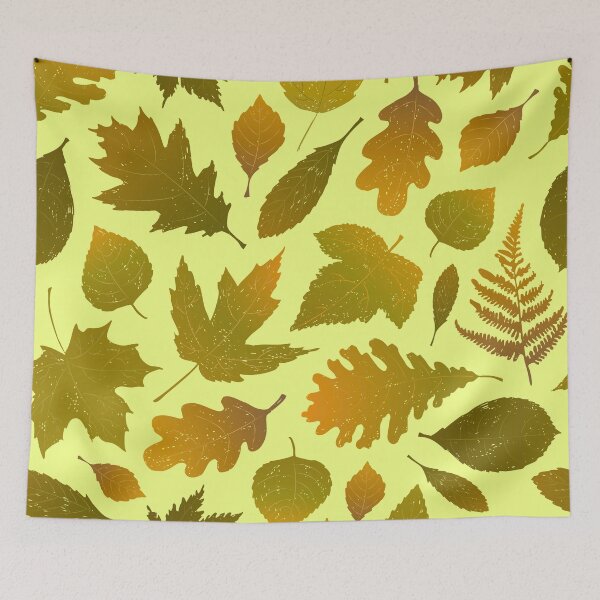 Item preview, Pressed Autumn Leaves – Cozy Botanical Woodland Pattern | Chartreuse designed and sold by Frohyou.