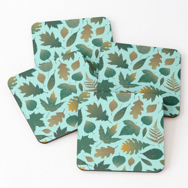 Item preview, Pressed Autumn Leaves – Cozy Botanical Woodland Pattern | Teal designed and sold by Frohyou.
