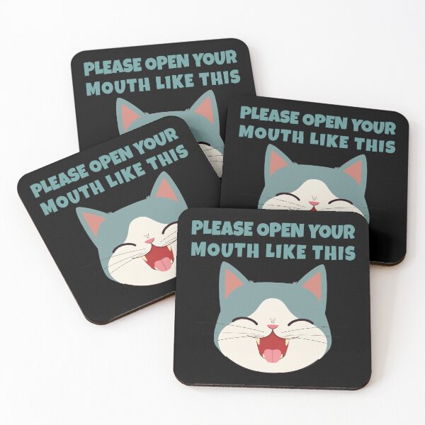 Item preview, Please Open Your Mouth Like This – Funny Cat Dentist Meme designed and sold by WordPlayStudio.