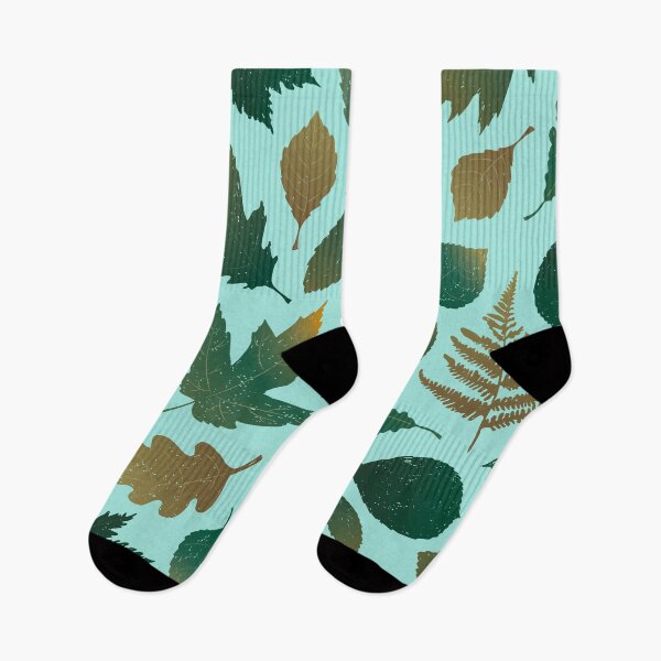 Item preview, Pressed Autumn Leaves – Cozy Botanical Woodland Pattern | Teal designed and sold by Frohyou.