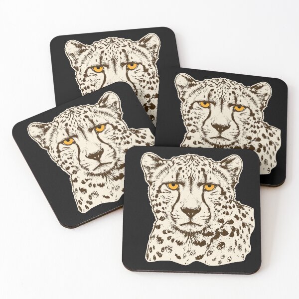 Item preview, Cheetah Portrait in Brown and Cream – Vintage Big Cat Nature Art designed and sold by ArthousePromos.