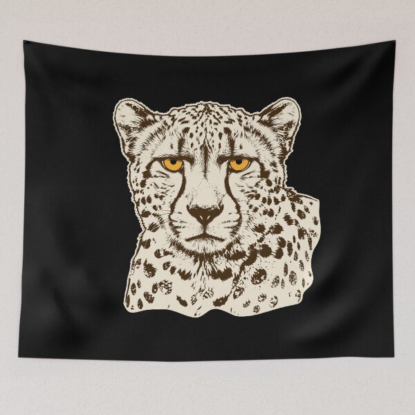 Item preview, Cheetah Portrait in Brown and Cream – Vintage Big Cat Nature Art designed and sold by ArthousePromos.