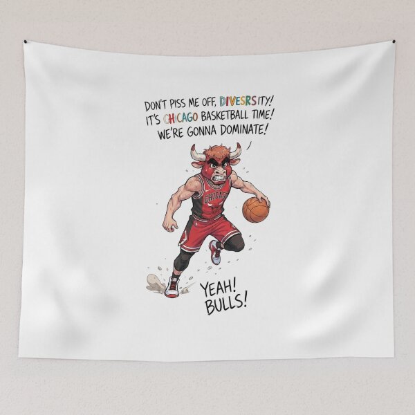 Item preview, Fierce Chicago Bull Basketball Player Mascot Graphic designed and sold by BlasiseDS.