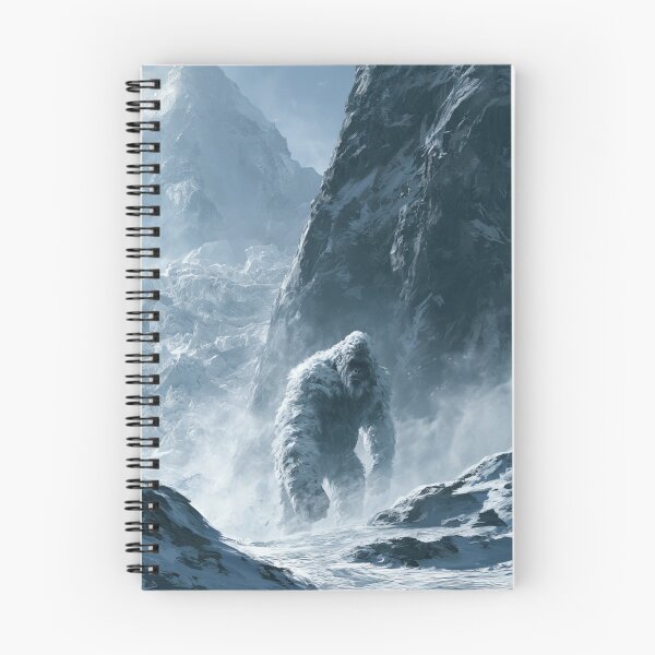 Item preview, A towering Yeti trekking through blizzard-covered Himalayan peaks surrounded by towering glaciers and blowing snow, Fantasy & Mythological Creatures designed and sold by CDC40.