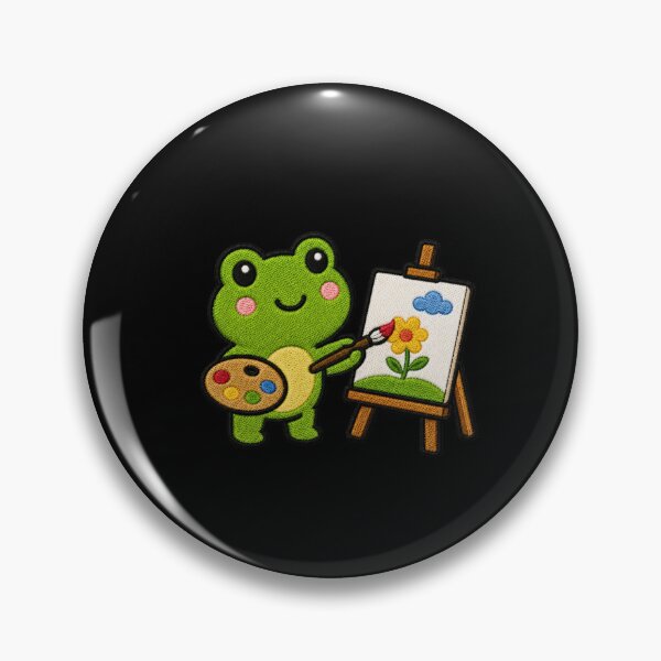 Item preview, Cute Frog Painting Kawaii Embroidery Patch designed and sold by ColorSplash123.
