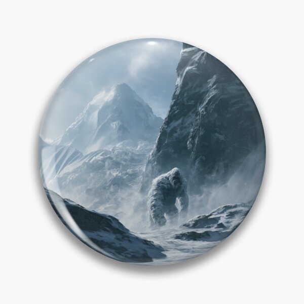 Item preview, A towering Yeti trekking through blizzard-covered Himalayan peaks surrounded by towering glaciers and blowing snow, Fantasy & Mythological Creatures designed and sold by CDC40.