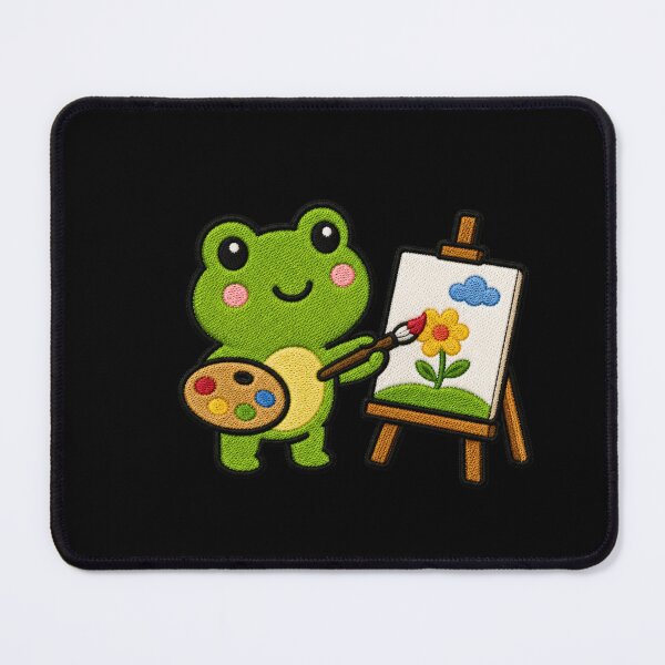 Item preview, Cute Frog Painting Kawaii Embroidery Patch designed and sold by ColorSplash123.
