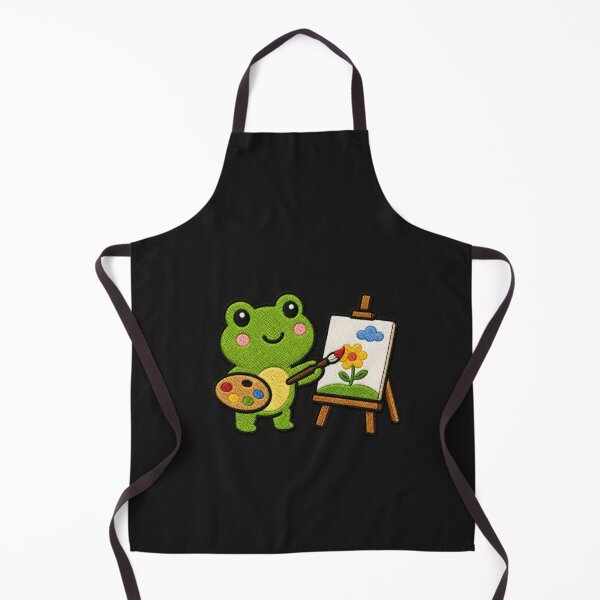 Item preview, Cute Frog Painting Kawaii Embroidery Patch designed and sold by ColorSplash123.