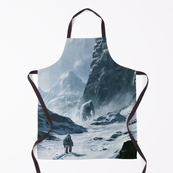 Item preview, A towering Yeti trekking through blizzard-covered Himalayan peaks surrounded by towering glaciers and blowing snow, Fantasy & Mythological Creatures designed and sold by CDC40.