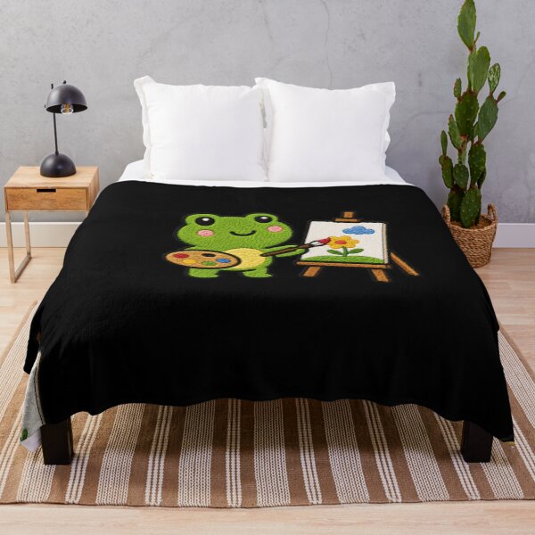 Item preview, Cute Frog Painting Kawaii Embroidery Patch designed and sold by ColorSplash123.