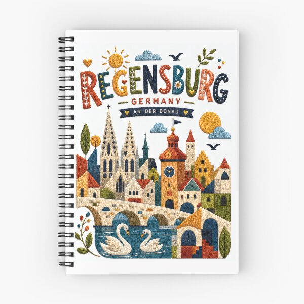 Item preview, Regensburg Germany Danube Stone Bridge Embroidered Travel Illustration Souvenir designed and sold by Witsprings.