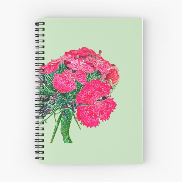 Item preview, Impressionist Pink Dianthus Sweet William Flower Art designed and sold by BalkanBloomArt.