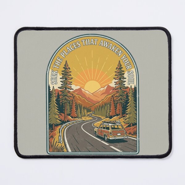 Item preview, Seek The Places That Awaken Your Soul Mountain Road Trip designed and sold by Retro Surf & Roam.