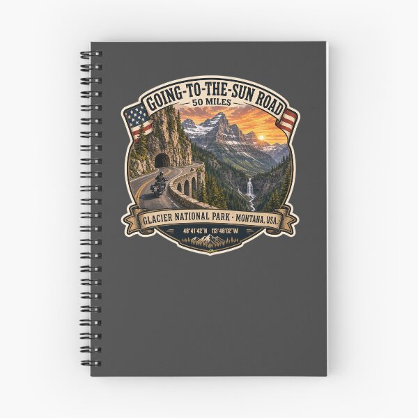 Item preview, Going-to-the-Sun Road Glacier National Park USA Motorcycle RV Car TShirt & Sticker 09 designed and sold by OuterShellUK.