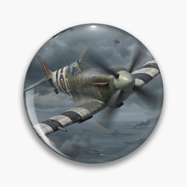Item preview, Spitfires Firing Over D-Day Beach Assault designed and sold by Airpower Art.