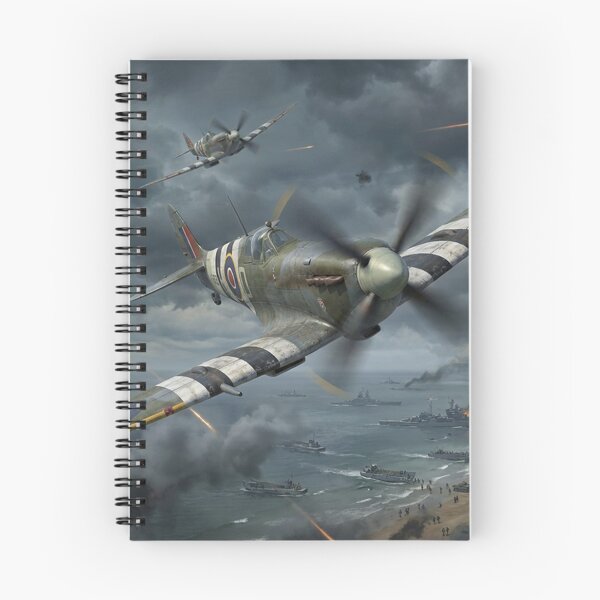 Item preview, Spitfires Firing Over D-Day Beach Assault designed and sold by Airpower Art.