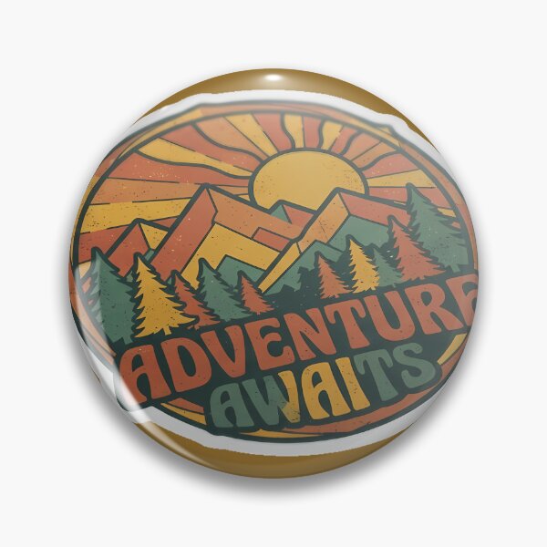 Item preview, Adventure Awaits - Retro Mountain & Pine Tree Vintage Sticker designed and sold by CreativeLook25.