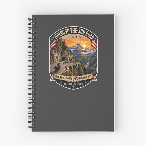 Item preview, Going-to-the-Sun Road Glacier National Park USA Motorcycle RV Car TShirt & Sticker 10 designed and sold by OuterShellUK.