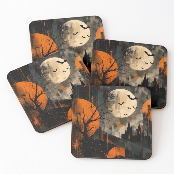 Item preview, Haunted Castle Abstract Halloween Art designed and sold by etherumi.