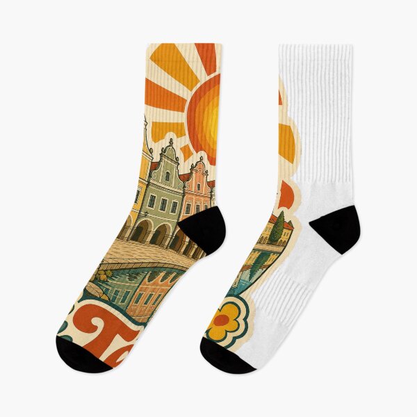 Item preview, Telc Czechia Travel Souvenir - Retro Illustration designed and sold by VisualArtsOasis.