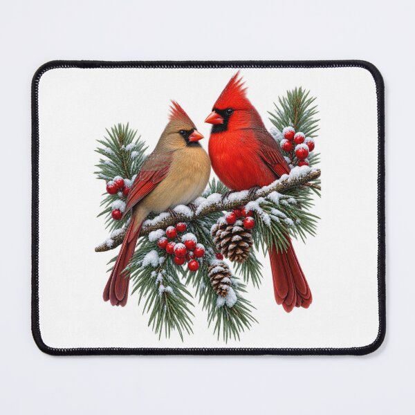 Item preview, Winter Cardinals in the Pines Red Cardinal Pair designed and sold by Witch Joseph.