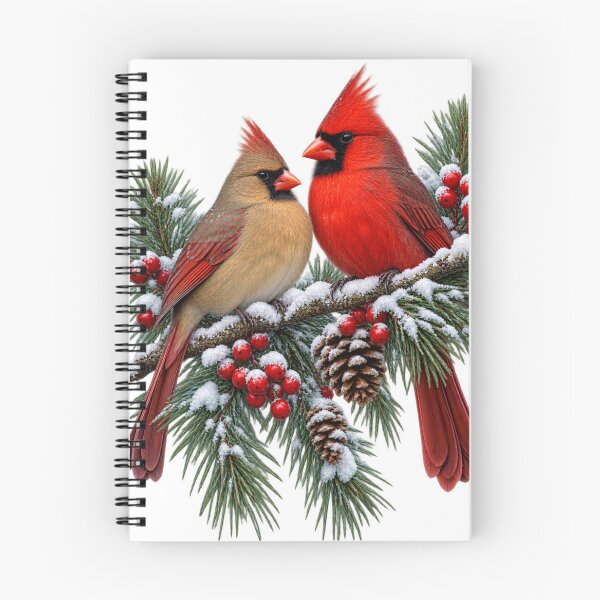 Item preview, Winter Cardinals in the Pines Red Cardinal Pair designed and sold by Witch Joseph.