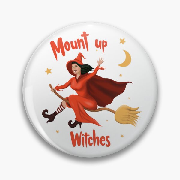 Item preview, Mount Up Witches – Red Orange designed and sold by Valerie Valentine.