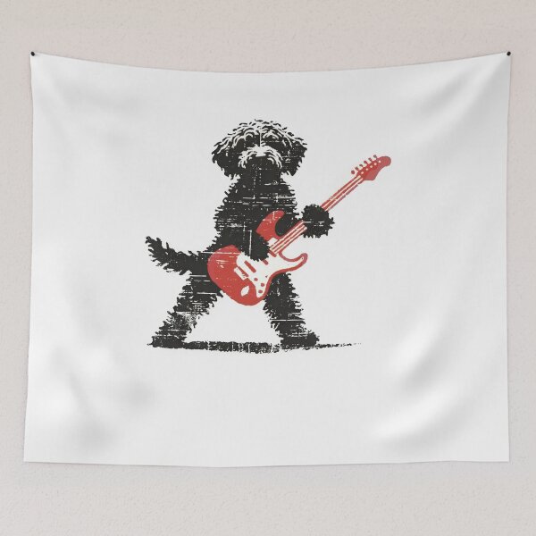 Item preview, Rockstar Dog Playing Electric Guitar Shirt designed and sold by howsamluca.
