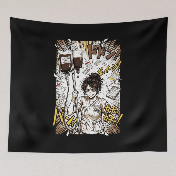 Item preview, Anime Nurse Espresso Coffee IV Drip Shift Work Shonen Manga Aesthetic designed and sold by Animer-art1.