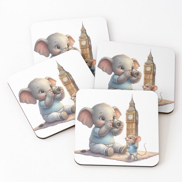 Item preview, Cute Elephant Photographer and Mouse Big Ben London designed and sold by BonnieGlam13.