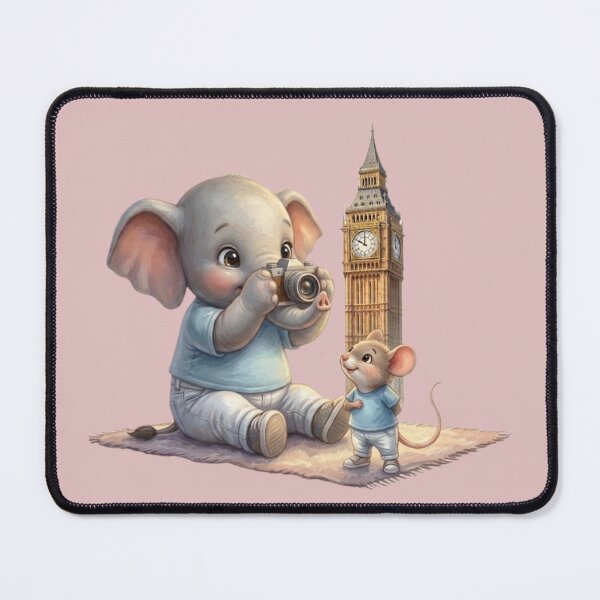Item preview, Cute Elephant Photographer and Mouse Big Ben London designed and sold by BonnieGlam13.