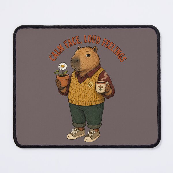 Item preview, Calm Face, Loud Feelings – Funny Cozy Capybara designed and sold by NinaCreator.
