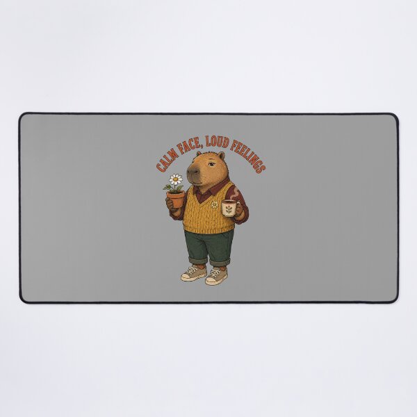 Item preview, Calm Face, Loud Feelings – Funny Cozy Capybara designed and sold by NinaCreator.