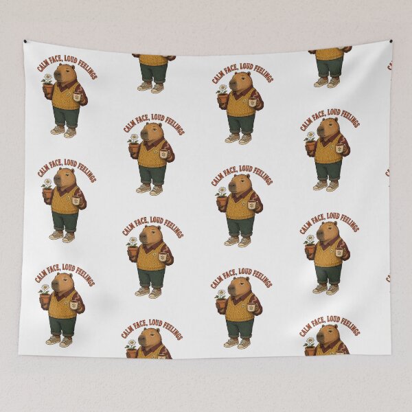Item preview, Calm Face, Loud Feelings – Funny Cozy Capybara designed and sold by NinaCreator.